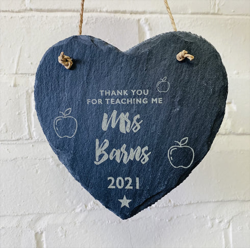 Apple Teacher Slate Heart